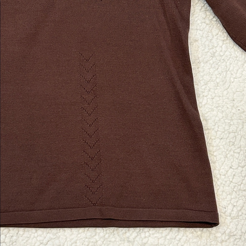 Pendleton Silk Blend 3/4 Sleeve Sweater size XL Brown Minimalist Neutral - Picture 9 of 16